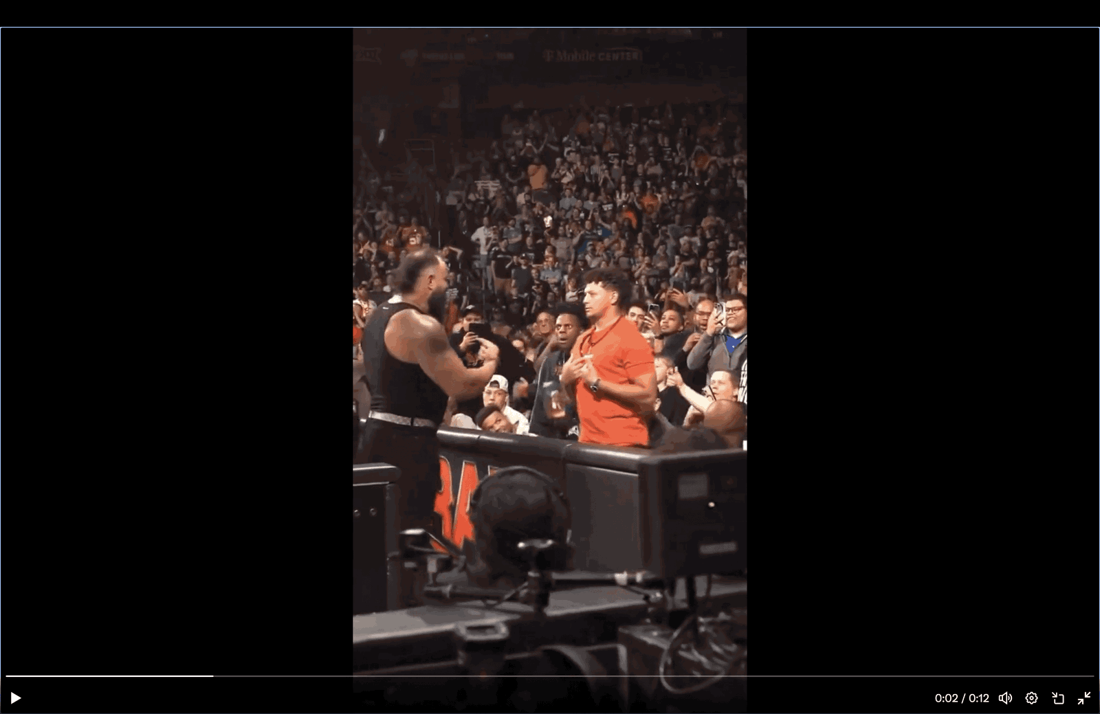 Patrick Mahomes on WWE Raw